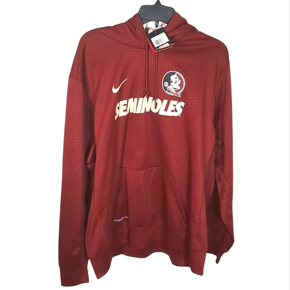 NWT Nike Florida State Seminoles FSU Dot All Over Pullover ThermaFit Hoodie